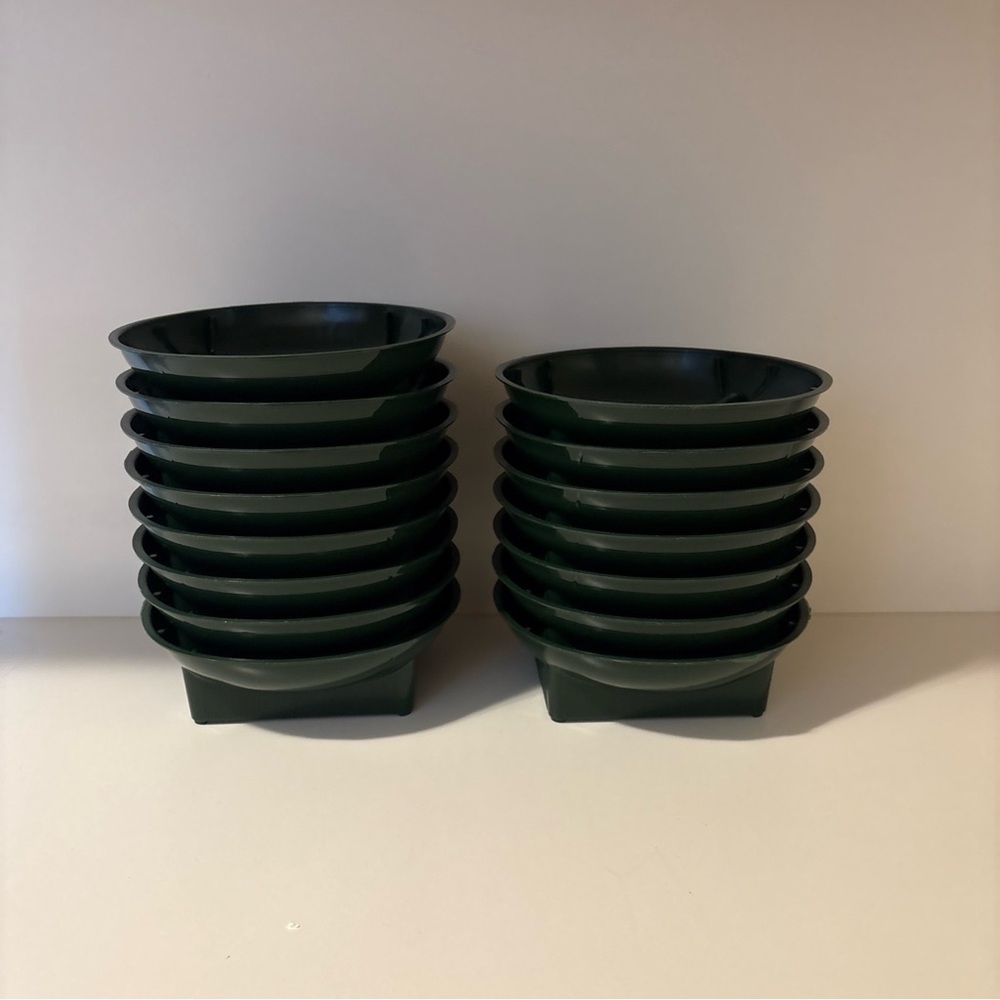 Green Single Floral Design Bowl 6” X 2” for Arrangements Used With Oasis 15 Lot